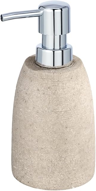 WENKO Goa Beige dozownik mydła w płynie, dozownik płynu do mycia naczyń, pojemność: 0,21 l, żywica poliestrowa, 9 x 16 x 7,4 cm; Beżowy
