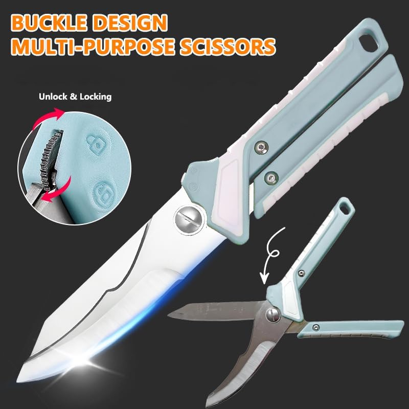 Miniatura 4 de NOVANO Tijeras para aves de corral resistentes, tijeras de cocina para alimentos, tijeras de cocina 2 en 1 de alta calidad con mango antideslizante