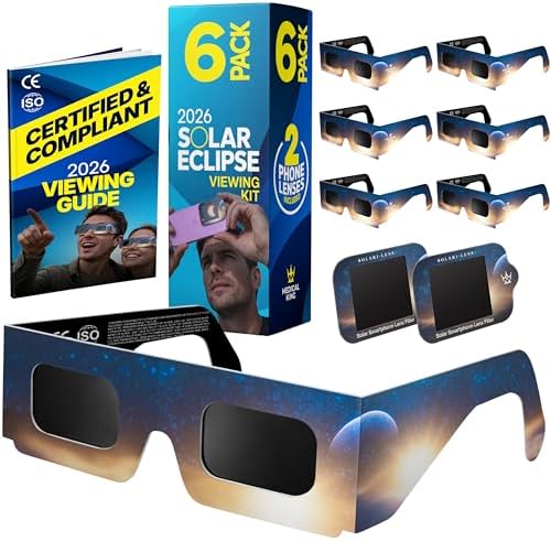Medical king Solar Eclipse Glasses AAS Approved 2024 (5 Pack) CE and ISO Certified Safe Shades for Direct Sun Viewing