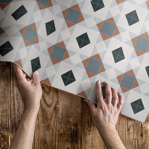 Tapis mosaïque géométrique vinyle pour une décoration de chambre moderne