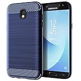 Asuwish Handyhülle für Samsung Galaxy J5 2017 Hülle mit Glas Folie Panzerfolie Schutzfolie & Extra Dünn Silikon TPU J5 Pro Duos SM-J530F/DS J530F Slim Handy Hüllen Schutzhülle Phone Hülle Blau