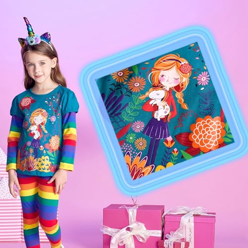 Image of VIKITA Girls Shirts Winter Long Sleeve Tops Print Tees for Girls,3-12 Years