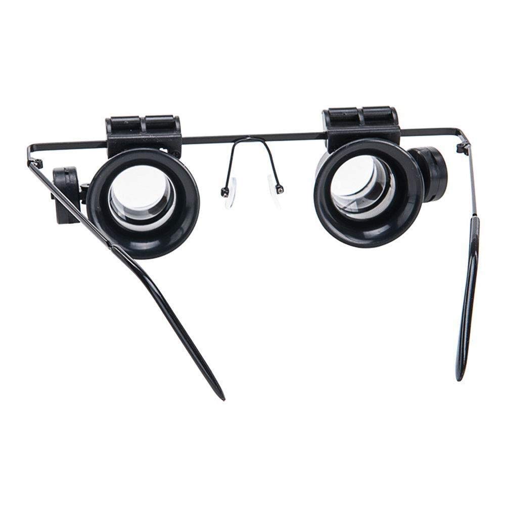 20-Fache Stirnbandlupe Mit 2 LEDs, Freihändige Leselupe Zur Kopfmontage, Juwelierlupe