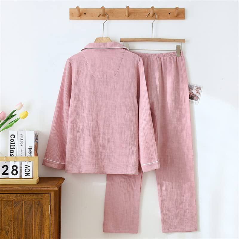 Shanghai Story Couple's Pajama Set Soft Comfy 100% Double Gauze Cotton Button Down Sleepwear2