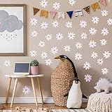 36 sztuk tatuaży ściennych do pokoju dziecięcego, białe, stokrotki, samoprzylepne, naklejki ścienne, dekoracja ścienna, dekoracja ścienna w stylu boho, dla dziewcząt i chłopców, do pokoju dziecięcego,