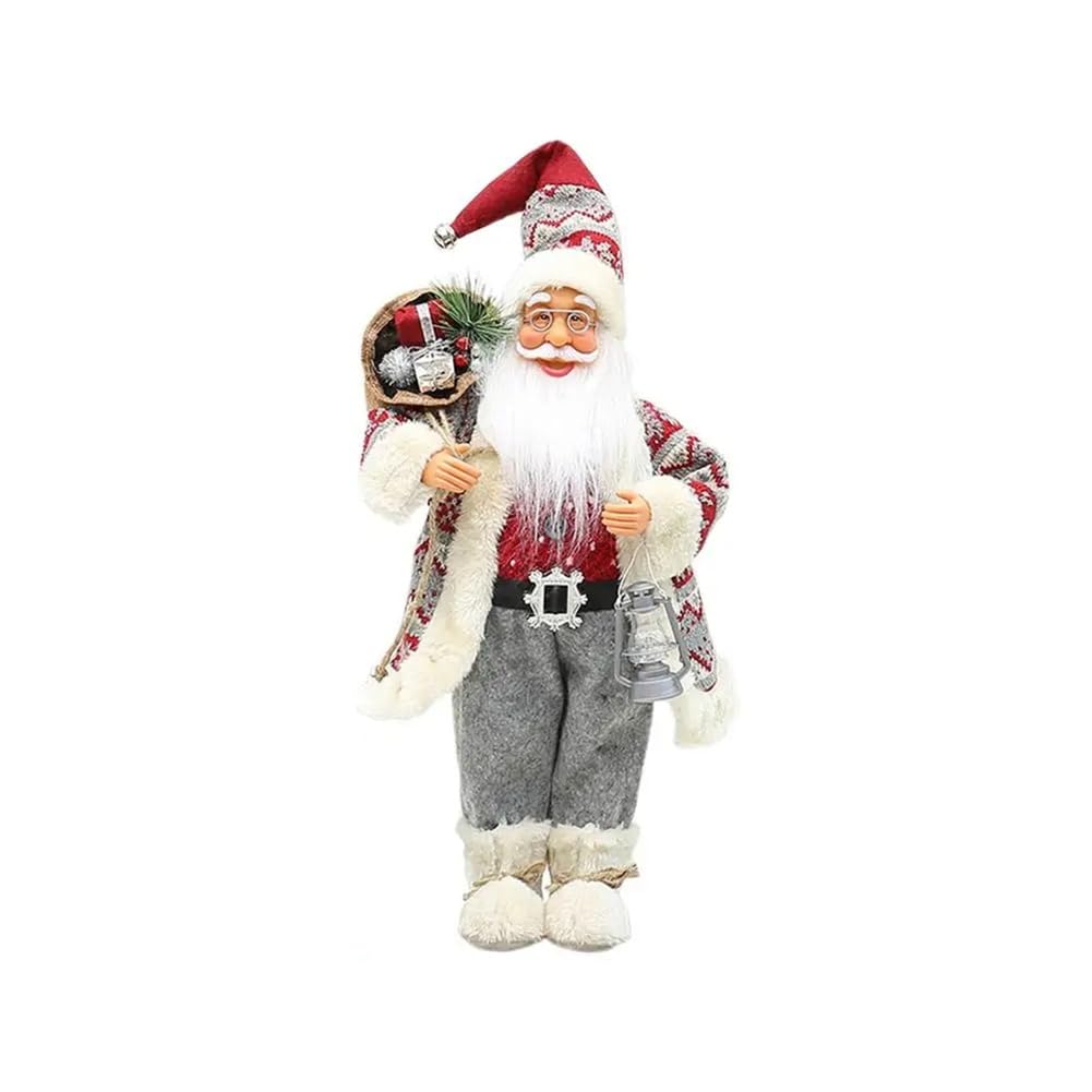 CTRLZS Santa Claus Figurines Santa Claus Doll Standing Santa Claus Figurine with Bag 18 Inches Holiday Decoration Santa Claus