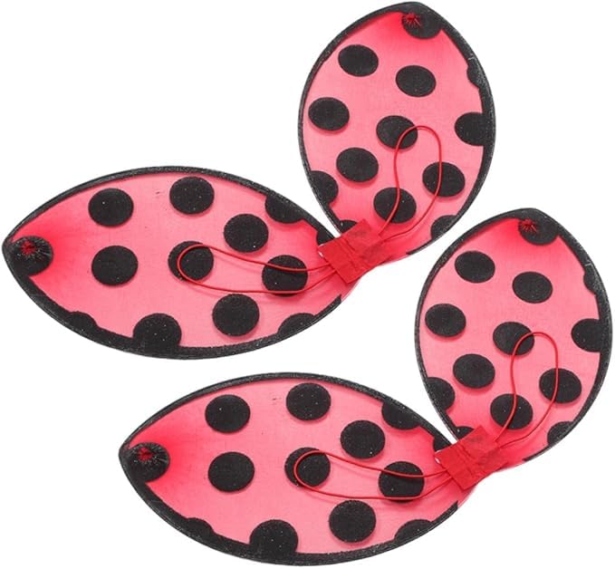 Tudegy Foldable Red Ladybug Wings,Insect Wing Props,Easy to Carry,Costume Accessory for Halloween School Performances Parties and Creative Roleplay (2PC)
