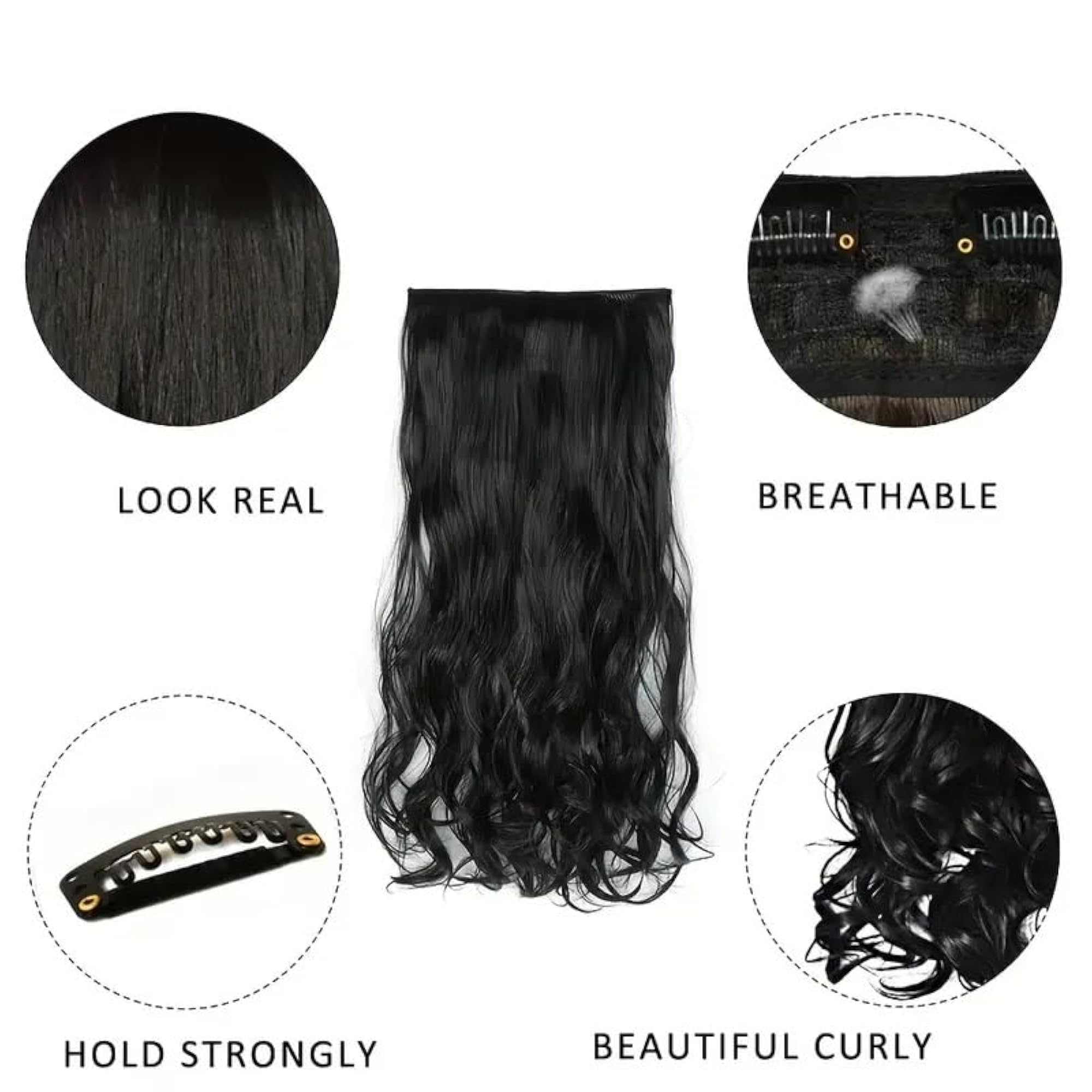 24 Inch Clip In Hair Extensions, Thick Long Hair