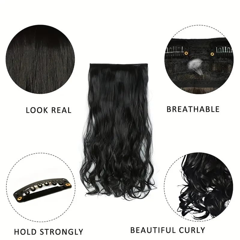 Image of Artifice 5 Clips 24inch Clip in Hair Extensions Thick Long Hair Extensions Upgrade Soft Lace Weft Lightweight Hair Extensions for Any Event for Girls Women BROWN