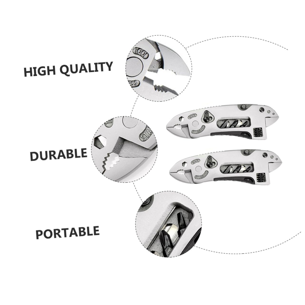 Pince Multifonction en Acier Inoxydable, Lot de 2 Pièces