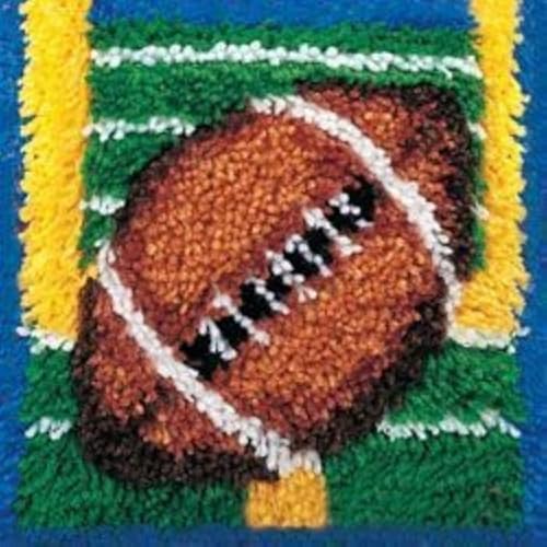 Sport Rugby American Football Latch Hook Kits Rug Handmade Crochet Yarn Diy Embroidery Needlework Hook And Latch Kit Printed Canvas Carpet Cushion Cover Home Sofa Christmas Decoration 30X30Cm #TOP13