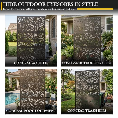 72" H Outdoor Privacy Screen, Palm Tree Privacy Panel for Patio&Backyard by WIZWERK - Used condition - Image 7