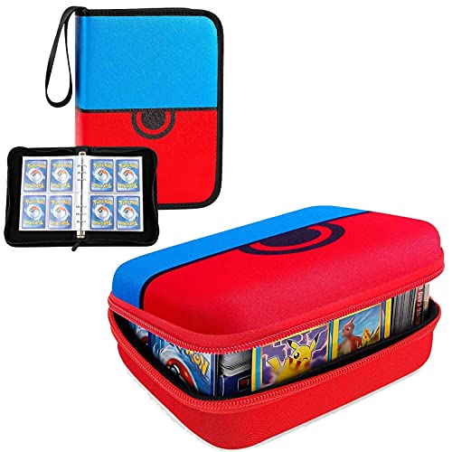 Cards Holder Compatible with PM TCG Cards with TCG Binder Holder, 6-Ring Carrying Cards Book Album Sleeves Collector Compatible with PM Cards Game with 25 Premium 8-Pocket Sheets