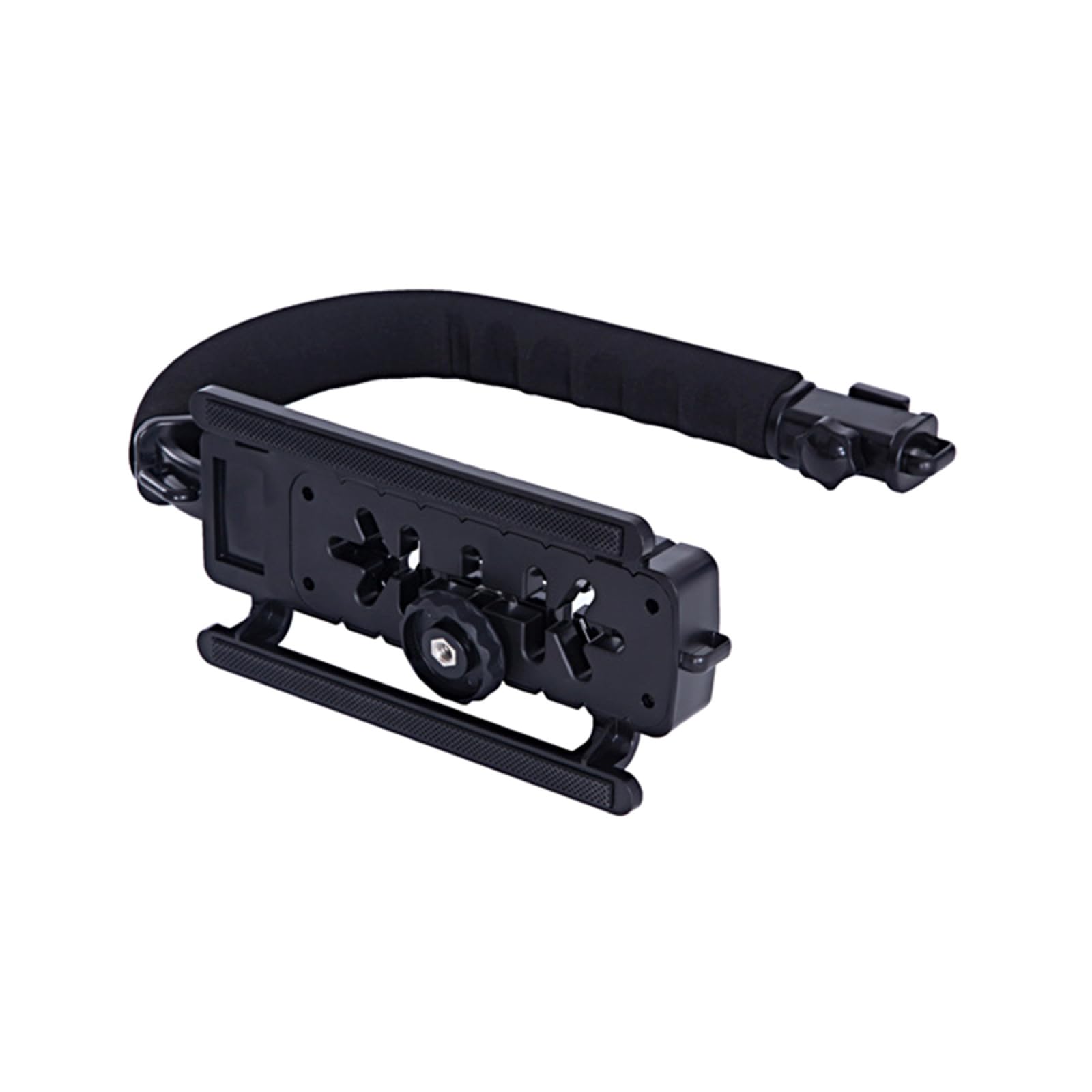 Stabilizzatore per Fotocamera Video Portatile Nero, Impugnatura | C-type e U-type, per Riprese a Bassa Angolazione e Selfie Grip, Plastica e Spugna