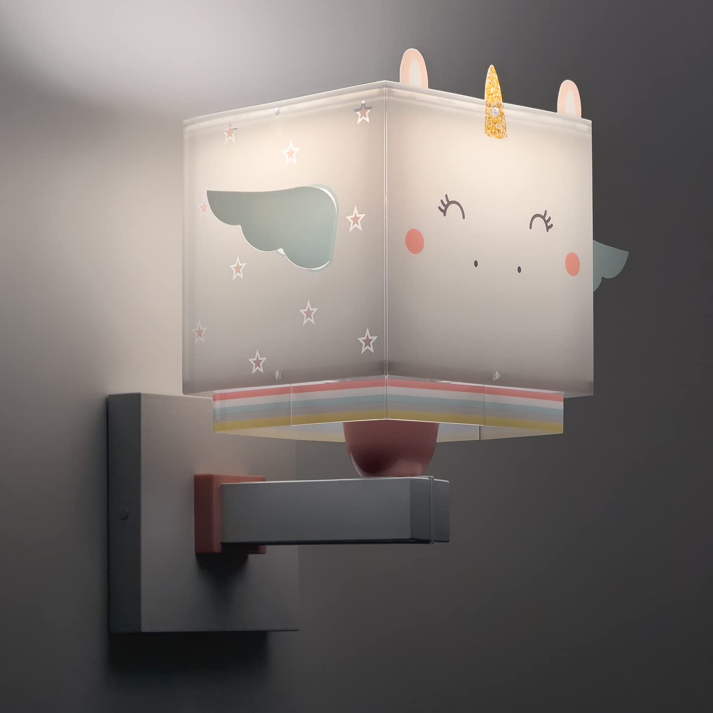 Dalber Lámpara aplique de pared infantil Unicornio, E27, 64599