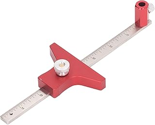 Woodworking Ruler, Multifunctional Scribing Ruler Woodworking Pocket Ruler Aluminum Alloy Angle Marking T Ruler Scribing Tool for Measurement