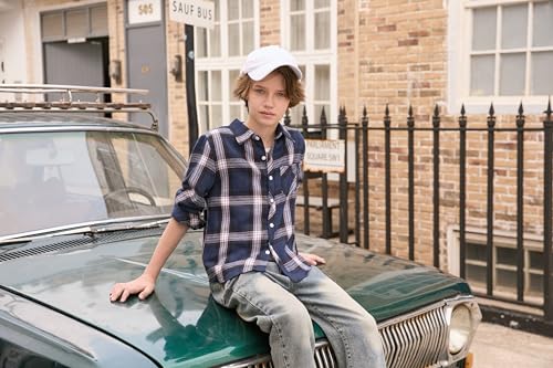 Image of Betusline Boy and Men Button Down Plaid Shirt | Soft,Breathable and Comfortable Fabric