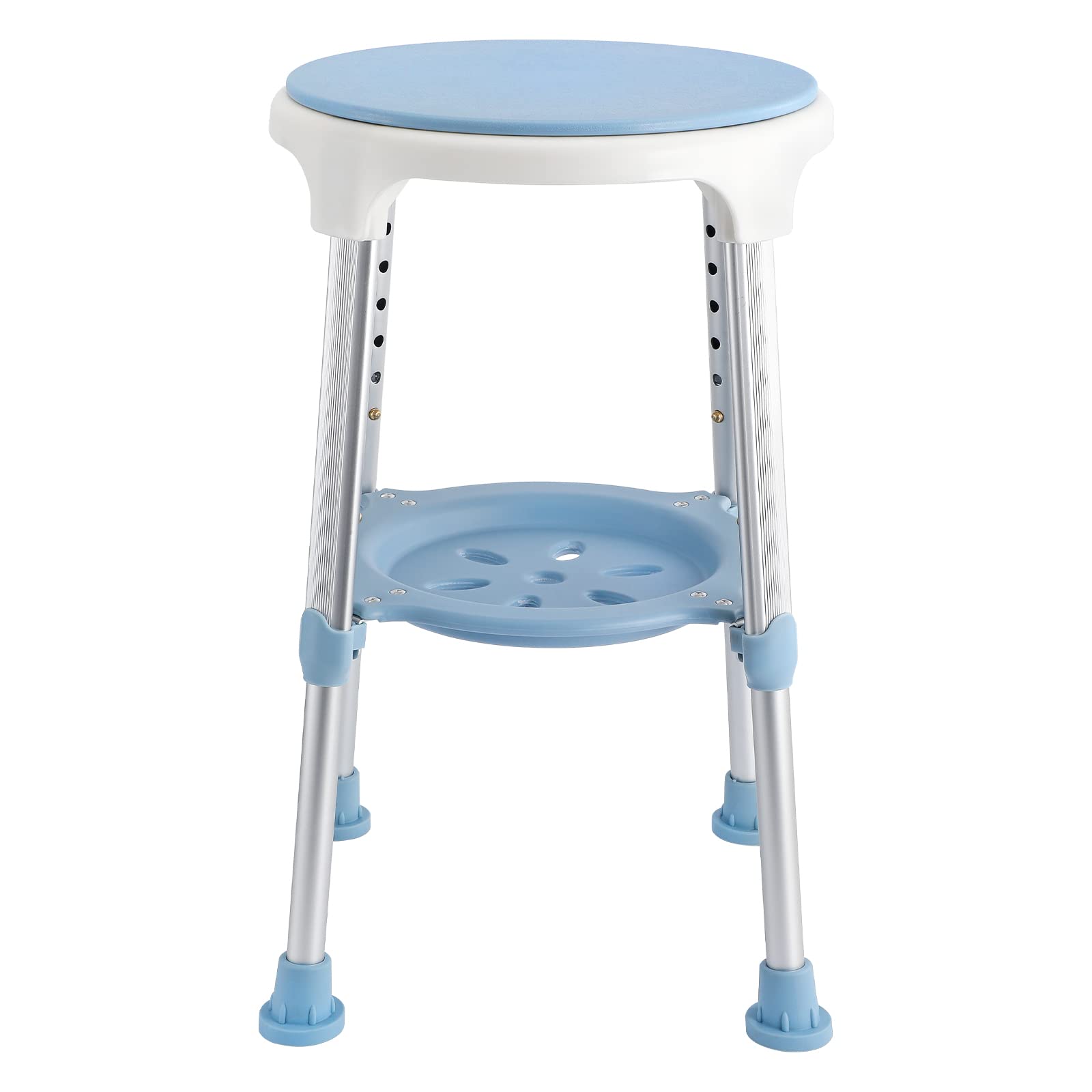 Taboret prysznicowy, krzesło prysznicowe dla seniorów, regulacja wysokości 42-54 cm, podwyższenie deski sedesowej, antypoślizgowe nóżki, siedzisko wanny, obracane o 360°, typ 8