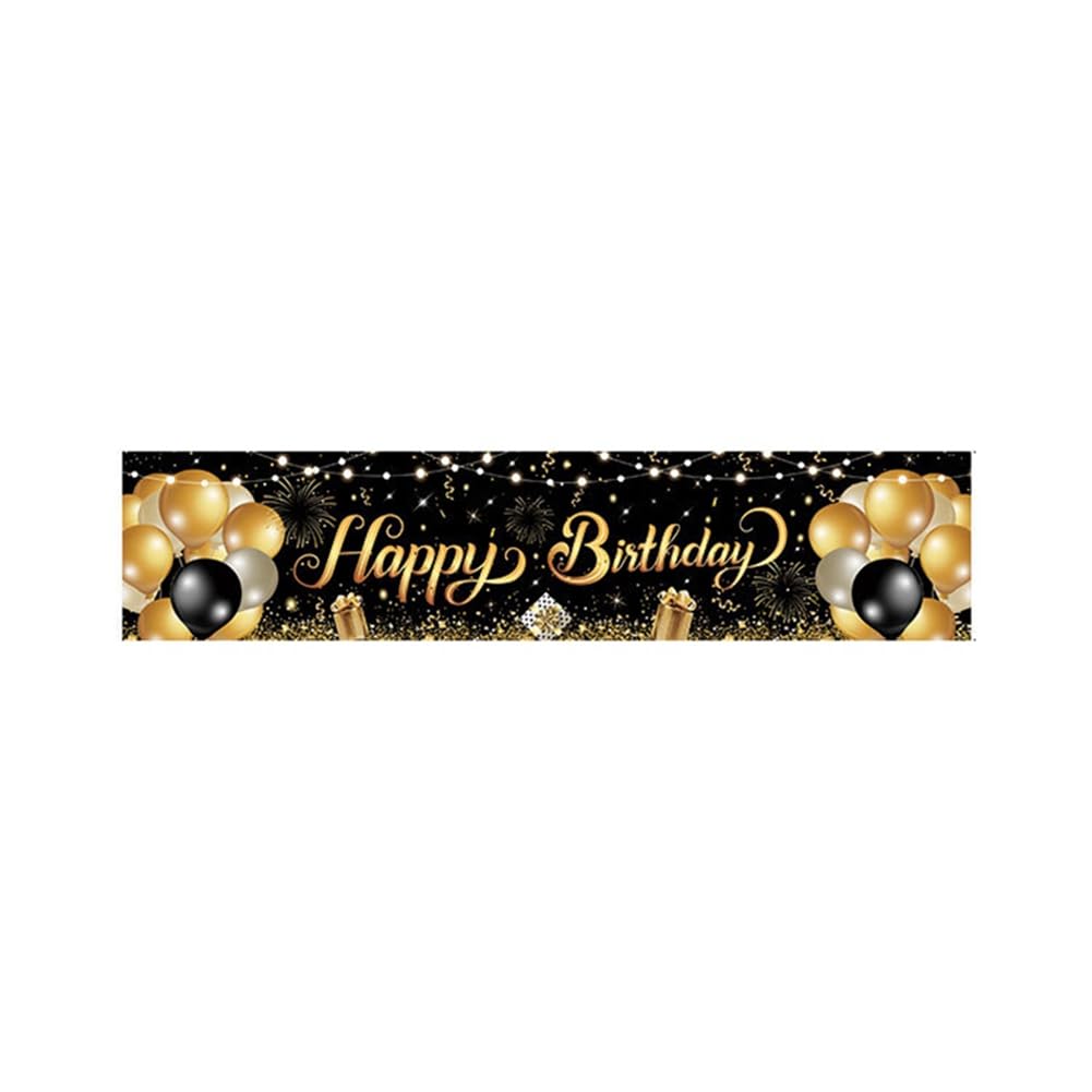 Lisher - Banner de cumpleaños, decoración de fondo de decoración de fiesta de cumpleaños, bandera de guirnalda de pancartas