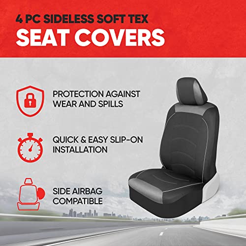 Motor Trend Black Cloth Car Seat Covers for Front Seats – Premium Automotive Bucket Seat Covers, Made for Vehicles with Removable Headrests, Interior Covers for Truck Van SUV, Black Stitched by Motor Trend - Image 2