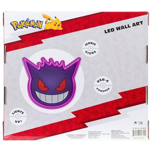 Image of Silver Buffalo Pokemon Gengar Face Small Die Cut Wall Art with Light Up Accents