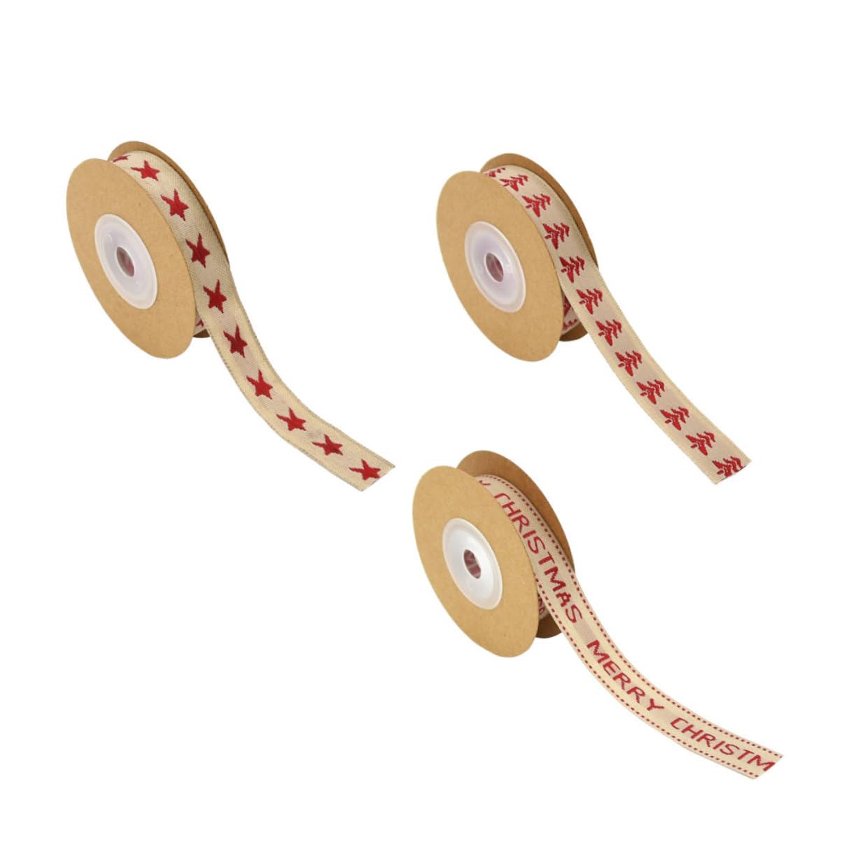 STOBOK 3er-set Weihnachtsband 1 5 Cm Breit Mit Draht Festliche Dekobänder Für Weihnachtsverpackungen Dekorationen 3 Stück X 3