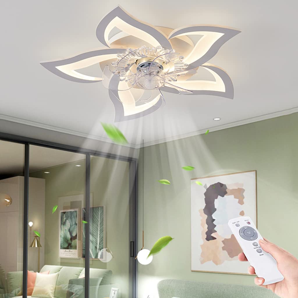 HXYSXHJUO Dimmable LED Ceiling Fan Light with Remote - Quiet Adjustable Wind Speed Modern Lighting for Dining Room Living Bedroom & Kids' Energy Efficient Fixture