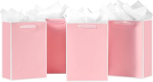 Miniatura 21 de SHIPKEY Paquete de 10 bolsas de regalo verde aguamarina con papel de seda bolsa de regalo de dama de honor de 8 x 4 x 11 pulgadas, bolsa de papel