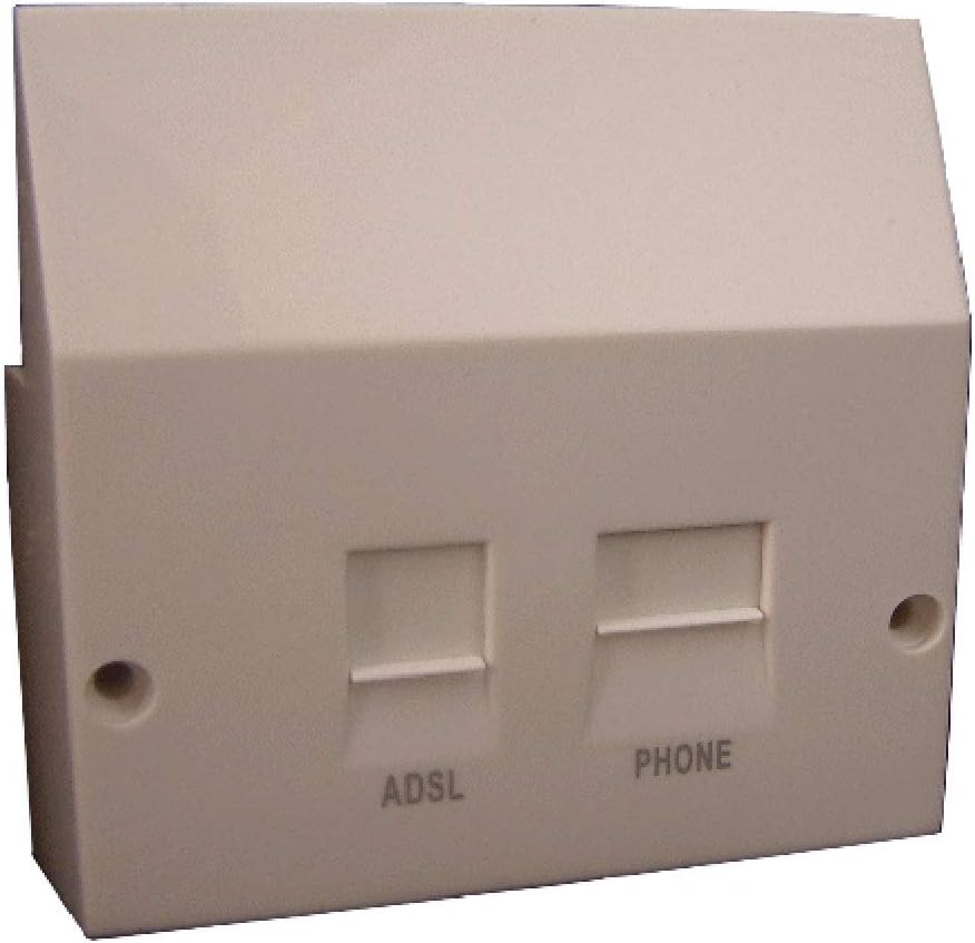 BT Telephone ADSL Broadband Faceplate Filter Adaptor (Centralised Filter/Splitter) - fits front panel of BT NTE5a / NTE5 b Master Socket - IMPROVES BROADBAND SPEED & RELIABILITY* - made in UK (As fitted by BT)