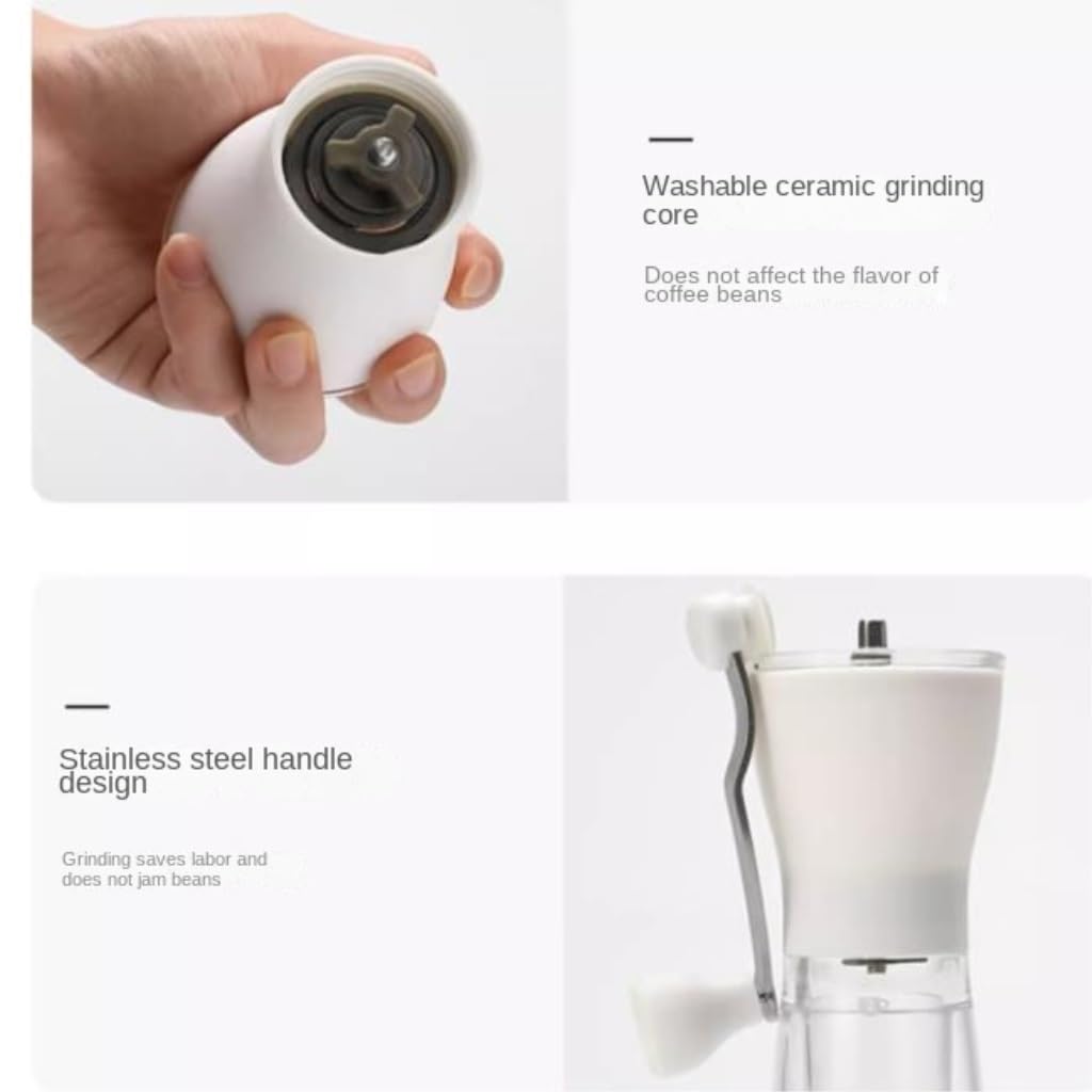Młynek do Kawy Regulowany Młynek Do Kawy Młynek Do Kawy Ręczny Młynek Do Ziaren Kawy Przenośny Ręczny Młynek Do Użytku Domowego Młynek do Kawy Przenośny(Black)