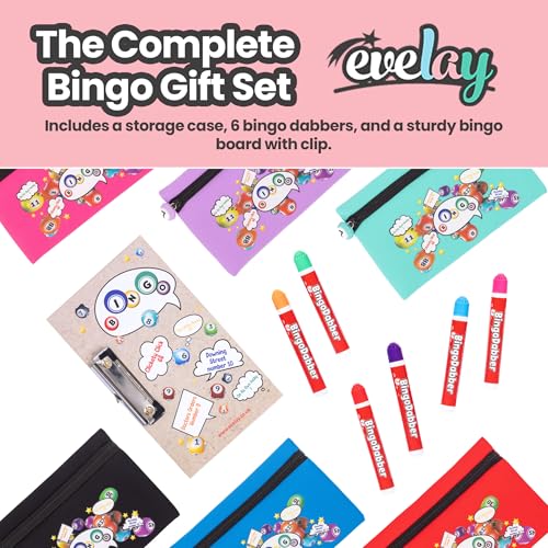 Sac de rangement de bingo evelay avec 6 dabbers de bingo et planche de loto - 2