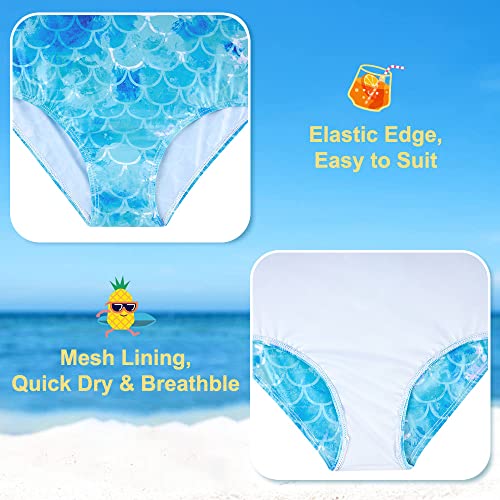 Girls Swimsuits Size 10 12 Mermaid One Piece Bathing Suit Blue Swimwear Adjustable Shoulder Strap Cute Halter 10-12 Years #TOP6