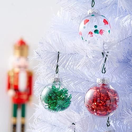 THE TWIDDLERS - 15 Pack Christmas Fillable Clear Plastic Baubles, 6cm - Xmas Tree Transparent Ornaments to Fill & Design, DIY Craft