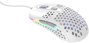 Xtrfy M42 RGB - Superlight Gaming Mouse - Wired with State-of-the-Art Pixart 3389 Sensor - Modular Housing with 2 Sizes Included - Adjustable RGB Backlight - White Edition