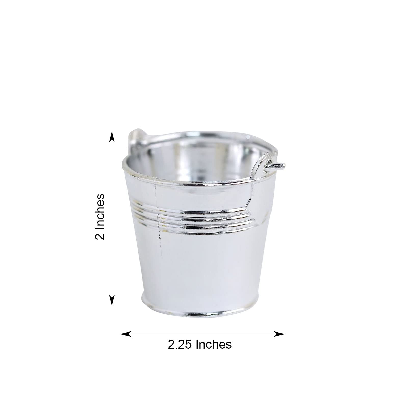 Balsa Circle 12 Silver Pail Bucket 2 in Mini Planter Party Favor Candy Gift Holders Wedding Events Reception Decorations Supplies