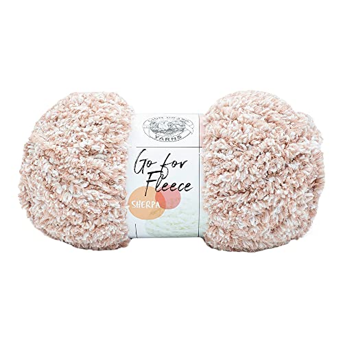 Lion Brand Yarn Go for Fleece Sherpa Jumbo Yarn for Knitting, Crocheting, and Crafting, 1 Pack, Blush