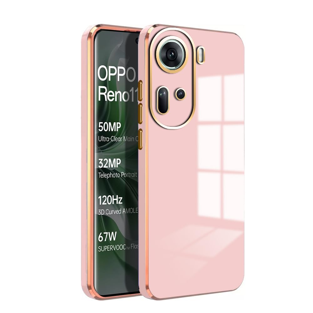 KARWAN®️ Luxury 6D Chrome Back Cover Case Compatible for Oppo Reno 11 5G |Slim Shockproof Soft TPU | Raised Lips Protection | Camera Protection | Stylish Back Case and Cover | -Pink (B0CZHVCZM6) Amazon Price History, Amazon Price Tracker