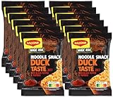 Maggi Magic Asia Instant Nudel Snack Ente, asiatisches Fertiggericht, 12er Pack (12 x 62g)