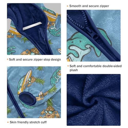 A Surf Rider Pineapple Girls Fleece Jacket Girls Fall Jacket Girls Zip Up Hoodie Girls Sherpa Jacket 2-10T3