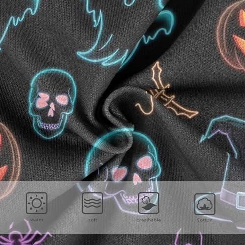 Neon Halloween Pumpkins Skulls Toddler Girls Underwear, Girls Underwear, 2T–8 Years3