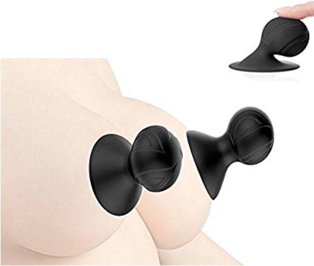 Silicone 1 Pair(2 Pcs) Breast Massage Pump Twist Nipple Massage， Wife Breast Pump Silicone Sucker Bottles Full Body Massage Cups Natural Nipple Enhancer & Enlargement