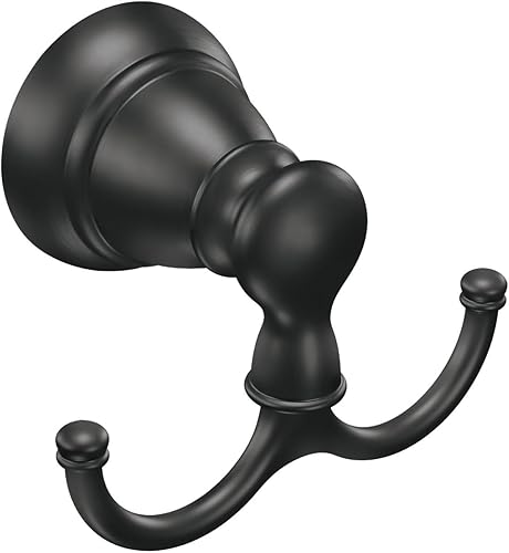 Moen Y2603bl Banbury - Gancho doble para bata, color negro mate