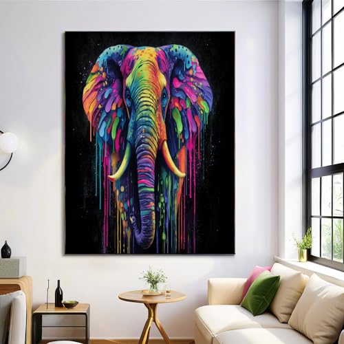 Cuadros decoración dormitorios grandes para vestir paredes vacías con lienzos de elefante 60x90