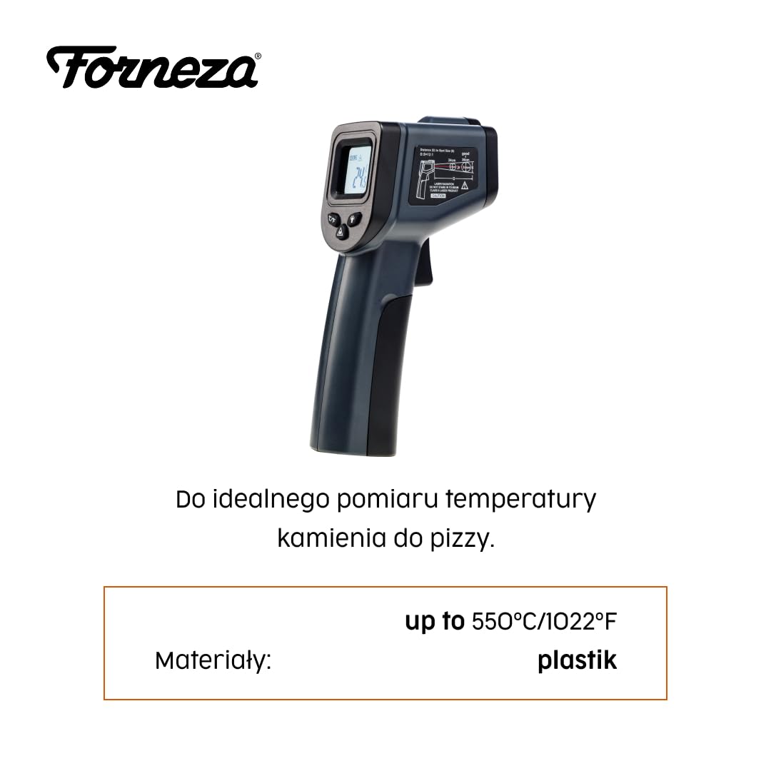 Termometr na podczerwień Forneza I Miernik temperatury Cyfrowy do 550°C (1022°F) I Łatwa obsługa Laserowy termometr na podczerwień na podczerwień, bezdotykowy do gotowania, pizzy, piekarnika, smażenia