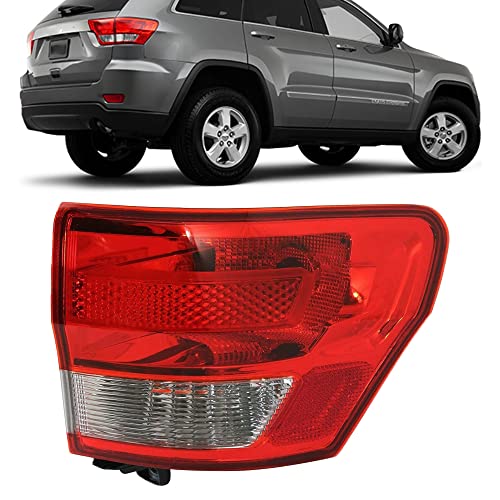 UPPARTS Tail Light Assembly For 2011 2012 2013 Jeep Grand Cherokee Laredo Limited Overland - Fits Passenger Side of Grand Cherokee Tail Lights - Rear Taillight Brake Light Includes Bulb, Lens, Housing