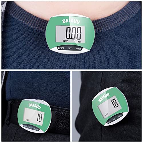 BATAUU Best Pedometer, Simply Operation Walking Running Pedometer with Calories Burned and Steps Counting
