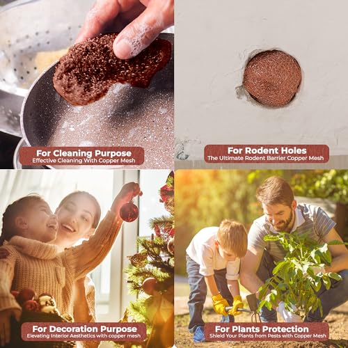 image for Californistan Copper Mesh Rodent Control, 5in x 52ft- Rustproof Copper