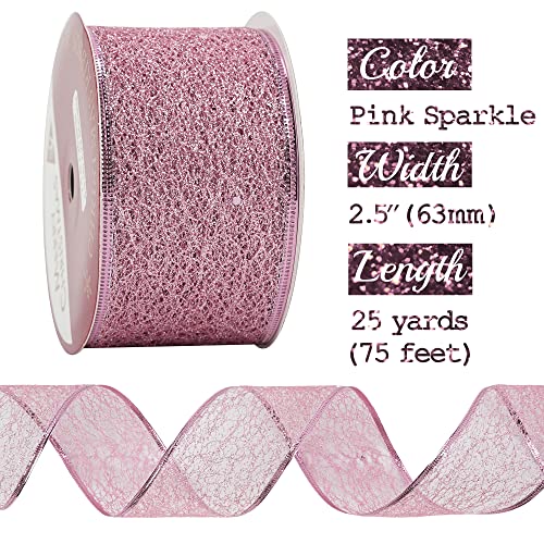 Cinta de malla de alambre rosa ideal para crear lazos perfectos que no se deforman 3