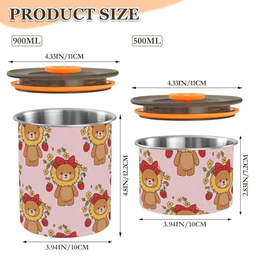 Envase de café hermético acero inoxidable DOMIKING 900 ml miniatura 2