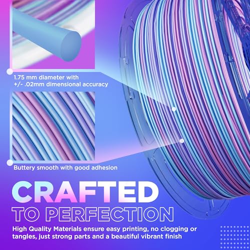 Image of Cookiecad PLA Filament 1.75mm 1kg Rainbow Multicolor 3D Printer Filament - Unicorn PLA
